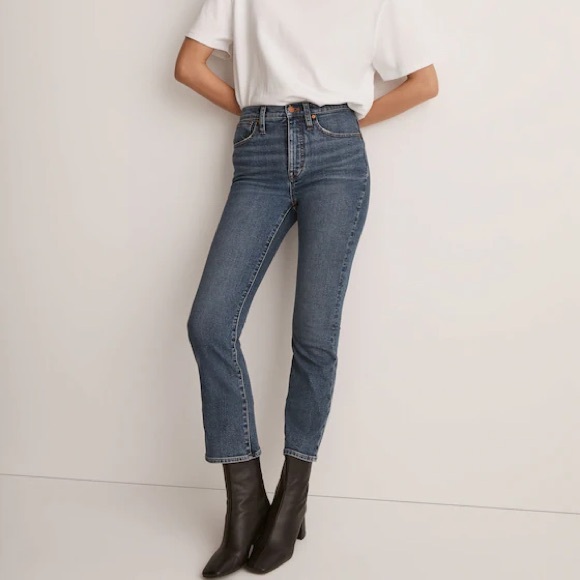 Madewell Cali Demi Boot Cropped Mini Flare Jean in Glenside Wash - Picture 1 of 16